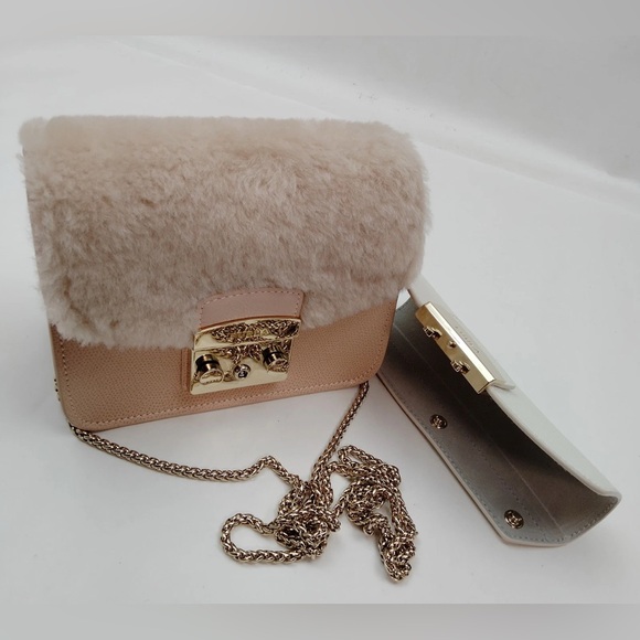 Furla Handbags - FURLA Shoulder Bag  Pink Leather crossbody bag with interchangeable covers